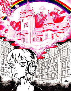 Smoking Girl Collab by Nobu & Me